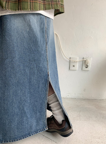 Tomoni Vintage Denim Washing Long Skirt